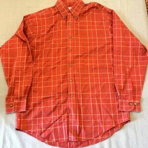 Men's Brook Brothers Red Plaid Button Down Shirt Size Medium